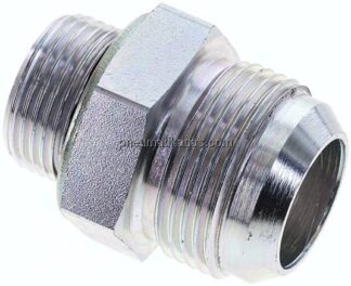 Doppelnippel G 3/4"-UN 1-5/16"-12(JIC), Stahl verzinkt