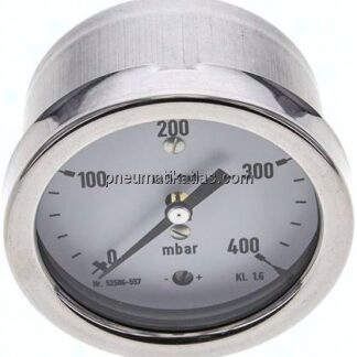 Manometer waagerecht 63mm, 0 - 400 mbar, G 1/4"