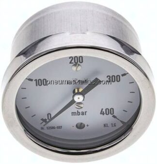 Manometer waagerecht 63mm, 0 - 400 mbar, G 1/4"
