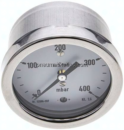 Manometer waagerecht 63mm, 0 - 400 mbar, G 1/4"