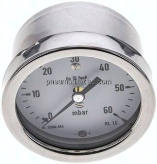 Manometer waagerecht 63mm, 0 - 60 mbar, G 1/4"