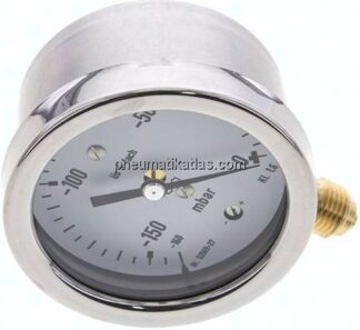 Manometer senkrecht 63mm, -0,16 bar bis 0 bar mbar, G 1/4"