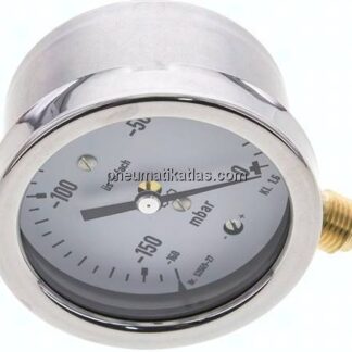 Manometer senkrecht 63mm, -0,16 bar bis 0 bar mbar, G 1/4"
