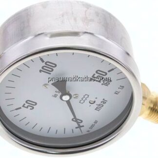 Manometer senkrecht 100mm, 0 - 160 mbar, G 1/2"