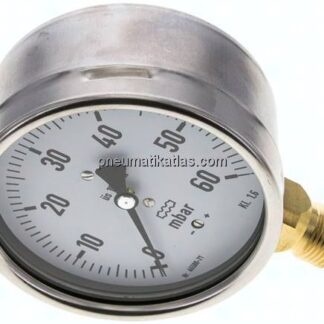 Manometer senkrecht 100mm, 0 - 60 mbar, G 1/2"
