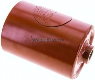 Druckluftbehälter 1l, 0 - 11bar, rot lackiert (RAL 3009, 2-K)
