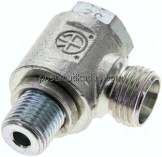 Winkel-Schwenkverschraubung G 1/4"-10 L (M16x1,5), ohne Mutter & Schneidring, Stahl verzinkt