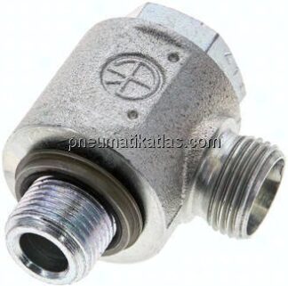 Winkel-Schwenkverschraubung G 3/8"-12 L (M18x1,5), ohne Mutter & Schneidring, Stahl verzinkt