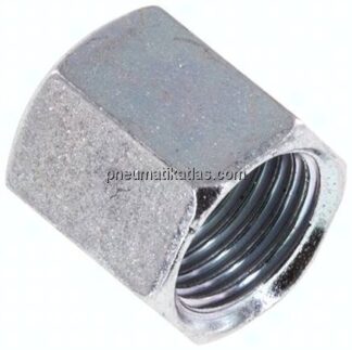 Überwurfmutter DN3, M 10x1, Bohrung 6,8mm, Stahl verzinkt