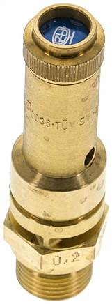 TÜV-Sicherheitsventil G 3/8" (DN8), 2,70 bar, Messing