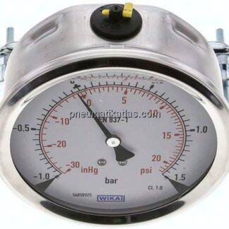 Glycerin-Einbaumanometer, 3kt-Frontring, 100mm, -1 bis 1,5 bar
