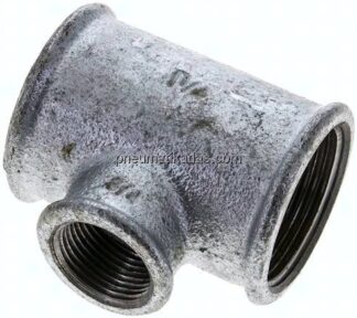 T-Stück Rp 1-1/4"-Rp 3/4"-Rp 1-1/4" (IG), Temperguss verzinkt