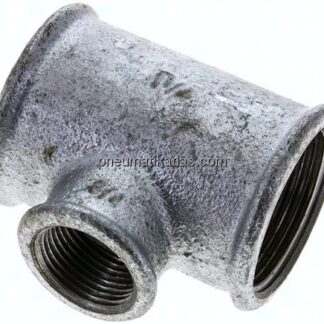 T-Stück Rp 1-1/4"-Rp 3/4"-Rp 1-1/4" (IG), Temperguss verzinkt