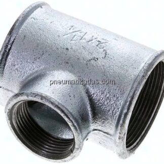 T-Stück Rp 2"-Rp 1-1/4"-Rp 2" (IG), Temperguss verzinkt