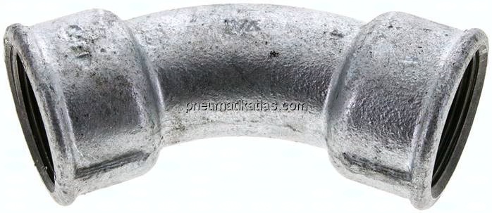 45°-Bogen Rp 1-1/4" (IG), Temperguss verzinkt