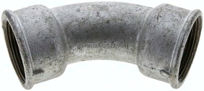 45°-Bogen Rp 1-1/2" (IG), Temperguss verzinkt