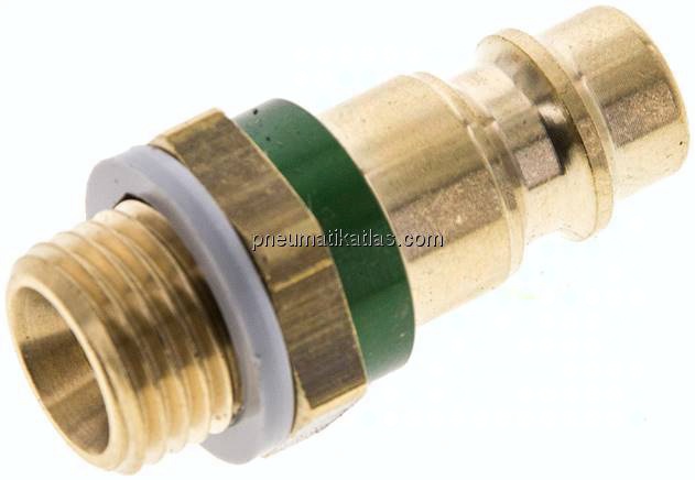 Kupplungsstecker (NW7,2) G 1/4"(AG), grün, Kreis Ø 12,5 mm