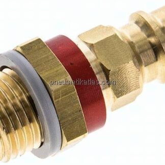 Kupplungsstecker (NW7,2) G 1/4"(AG), rot, Achteck SW12