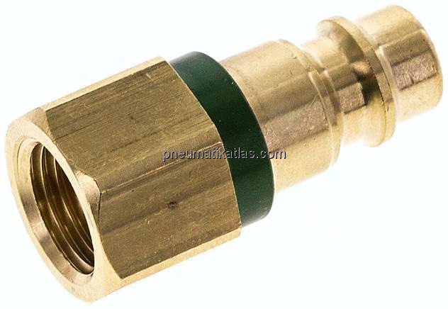 Kupplungsstecker (NW7,2) G 1/4"(IG), grün, Kreis Ø 12,5 mm