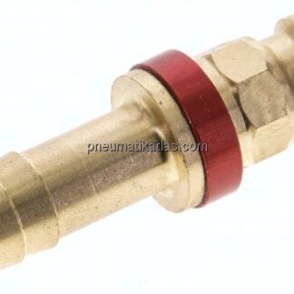 Kupplungsstecker (NW7,2) 9 (3/8")mm Schlauch, rot, Achteck SW12