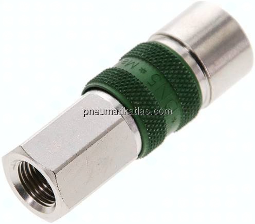 Kupplungsdose (NW5) G 1/8"(IG), grün, Kreis Ø 10,5 mm