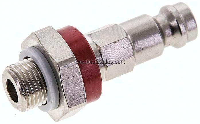 Kupplungsstecker (NW5) G 1/8"(AG), rot, Achteck SW10