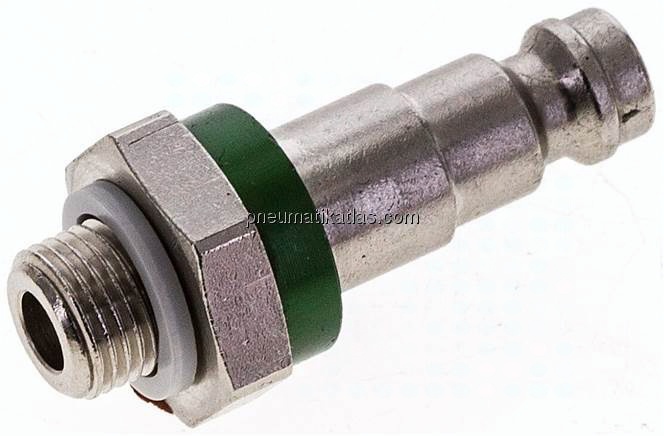 Kupplungsstecker (NW5) G 1/8"(AG), grün, Kreis Ø 10,5 mm