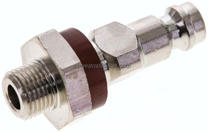 Kupplungsstecker (NW5) G 1/8"(AG), braun, Dreieck 9,5 mm
