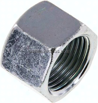 Überwurfmutter DN10, M 18x1,5, Bohrung 13,8mm, Stahl verzinkt
