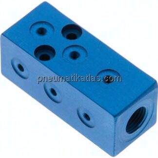 Verteilerblock 1 x G 1/8"-9x M 3, Aluminium