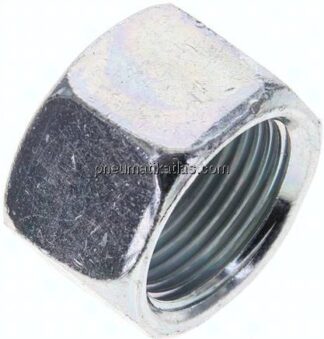 Überwurfmutter DN13, M 22x1,5, Bohrung 17,3mm, Stahl verzinkt