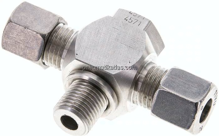 T-Schwenkverschraubung G 1/4"-8 L (M14x1,5), 1.4571