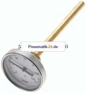 Bimetallthermometer, waagerecht D63/0 bis +120°C/160mm