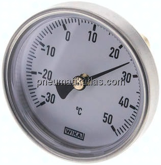 Bimetallthermometer, waagerecht D63/-30 bis +50°C/40mm