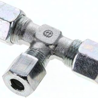 T-Schneidringverschraubung 10 L (M16x1,5)-8 L (M14x1,5)-10 L (M16x1,5), Stahl verzinkt