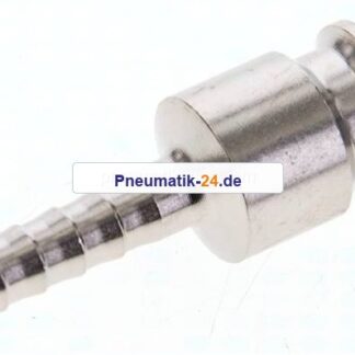 Kupplungsstecker (NW7,2) 4mm Schlauch, Messing vernickelt