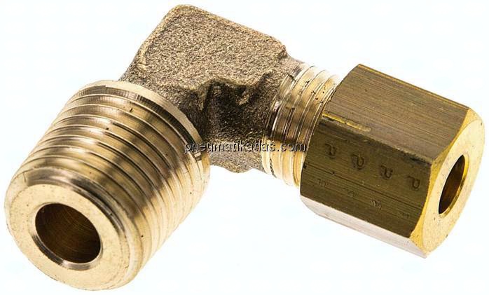 Winkel-Klemmringverschraubung R 1/4"-5 (M10x1)mm, Messing