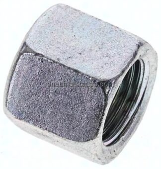 Überwurfmutter DN6, G 1/4", Bohrung 9,9mm, Stahl verzinkt