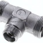 T-Schneidringverschraubung 22 L (M30x2)-15 L (M22x1,5)-22 L (M30x2), ohne Mutter & Schneidring, Stah