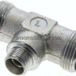 T-Schneidringverschraubung 22 L (M30x2)-12 L (M18x1,5)-22 L (M30x2), ohne Mutter & Schneidring, Stah