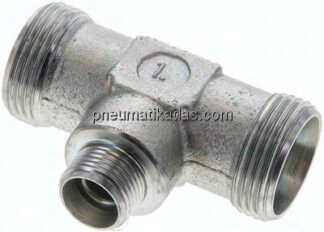 T-Schneidringverschraubung 22 L (M30x2)-12 L (M18x1,5)-22 L (M30x2), ohne Mutter & Schneidring, Stah