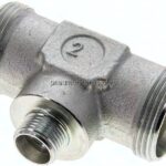 T-Schneidringverschraubung 28 L (M36x2)-12 L (M18x1,5)-28 L (M36x2), ohne Mutter & Schneidring, Stah