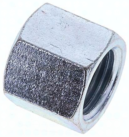Überwurfmutter DN4, G 1/4", Bohrung 7,8mm, Stahl verzinkt