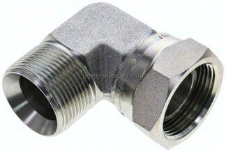 90°-Einschraubwinkel, 60°-Kegel, G 1-1/4", Stahl verzinkt
