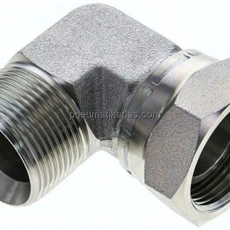 90°-Einschraubwinkel, 60°-Kegel, G 1-1/4", Stahl verzinkt