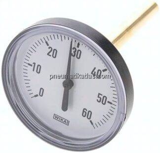 Bimetallthermometer, waagerecht D80/0 bis +60°C/100mm