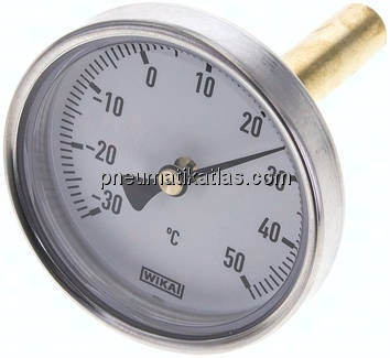 Bimetallthermometer, waagerecht D63/-30 bis +50°C/60mm