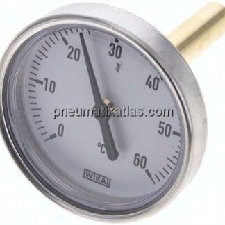 Bimetallthermometer, waagerecht D63/0 bis +60°C/60mm