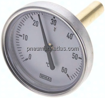 Bimetallthermometer, waagerecht D63/0 bis +60°C/60mm