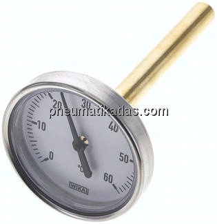 Bimetallthermometer, waagerecht D63/0 bis +60°C/100mm